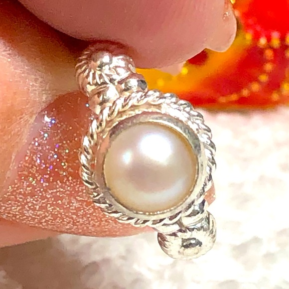 🦪pearl ring silver-not stamped new-artisan handmade -6 - Picture 2 of 9